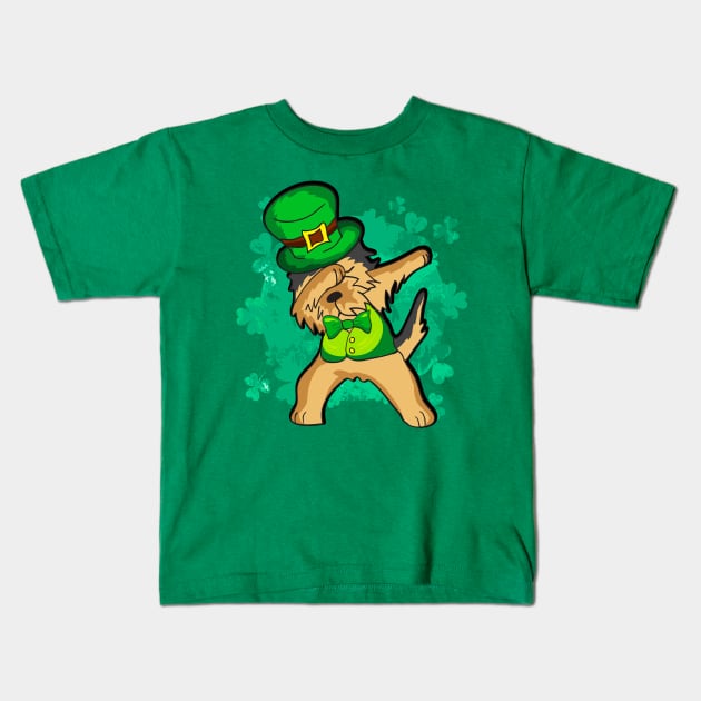 Irish Terrier Dabbing Dog St Patricks Day Kids T-Shirt by E